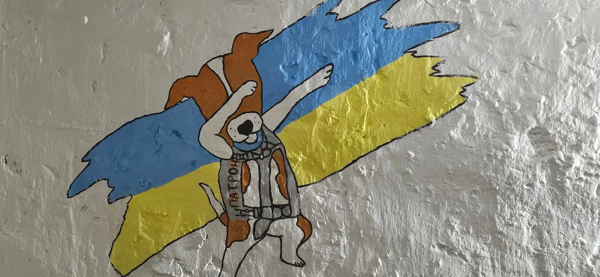 Un dessin d'enfant aux couleurs de l'Ukraine